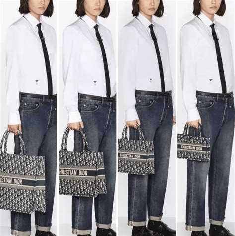 dior book tote outfit|dior book tote size comparison.